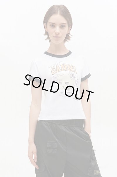 画像2: GANNI ガニー White Cropped Kitty T-shirt (2)