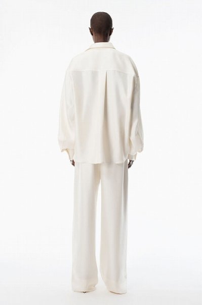 画像3: alexanderwang アレキサンダーワン  アイボリー シルク スラッシュスリーブシャツ (3)