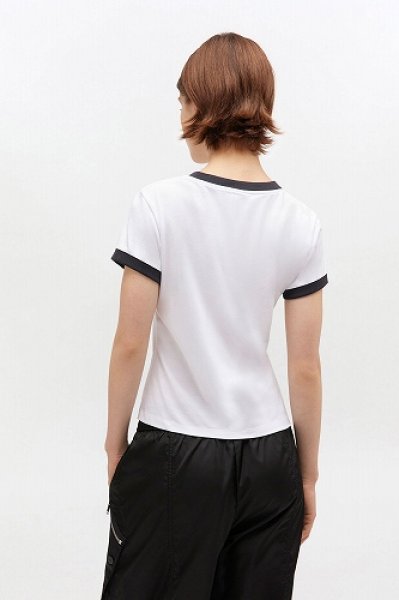画像4: GANNI ガニー White Cropped Kitty T-shirt (4)