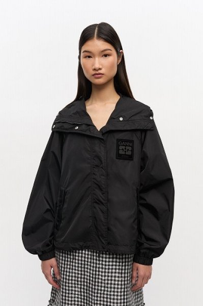 画像1: GANNI ガニー Black Nylon Jacket (1)