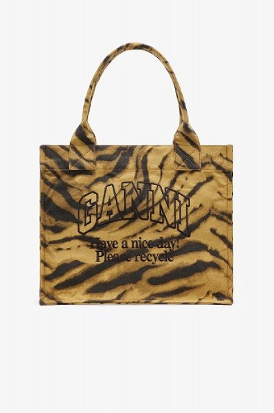 画像1: GANNI ガニー Zebra Print Large Tote (1)