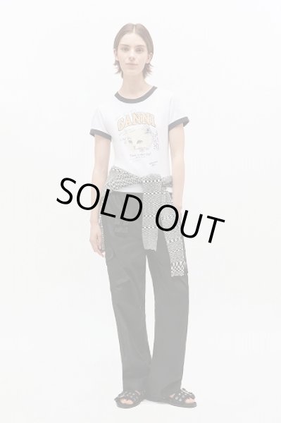 画像3: GANNI ガニー White Cropped Kitty T-shirt (3)