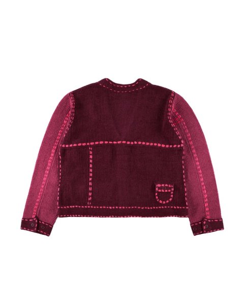 画像2: PHINGERIN PG1 POCKET CARDIGAN BURGUNDY (2)