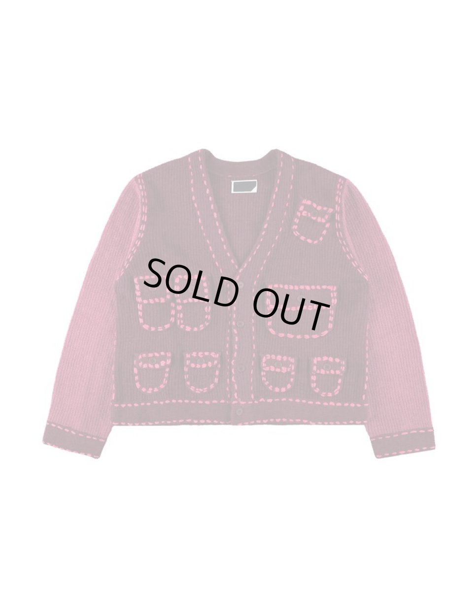画像1: PHINGERIN PG1 POCKET CARDIGAN BURGUNDY (1)