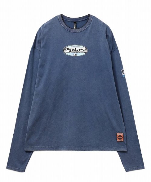 画像1: Silas サイラス　SKATE OVAL L/S TEE NAVY (1)