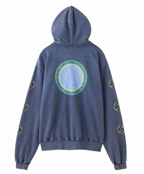 画像2: CIRCLE LOGO ZIP SWEAT HOODIE NAVY (2)