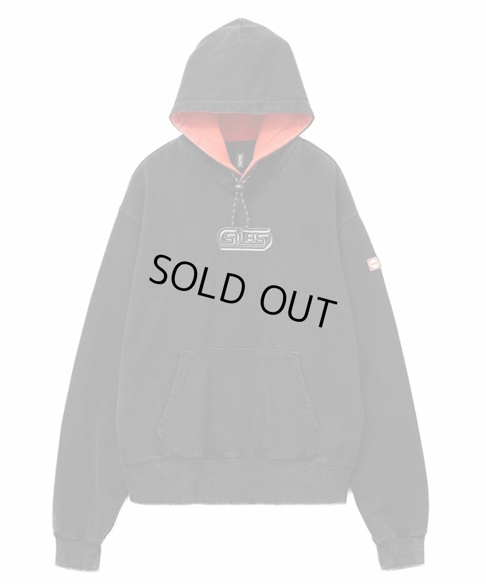 画像1: BIG SILAS DRAWSTRING SWEAT HOODIE BLACK (1)