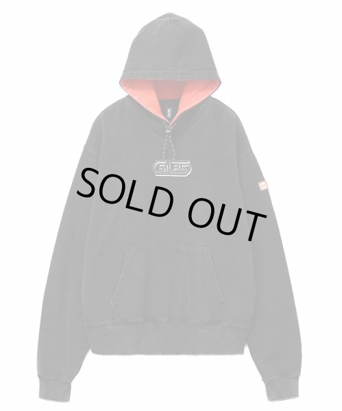 画像1: BIG SILAS DRAWSTRING SWEAT HOODIE BLACK (1)