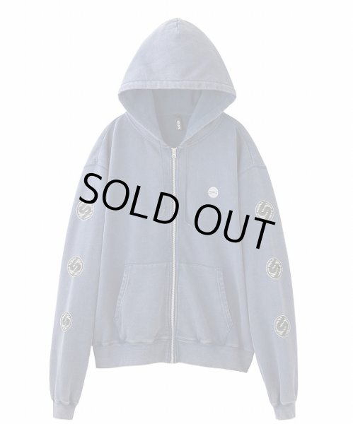 画像1: CIRCLE LOGO ZIP SWEAT HOODIE NAVY (1)