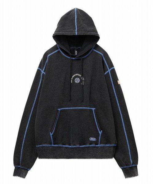 画像1: CIRCLE LOGO SWEAT HOODIE BLACK (1)