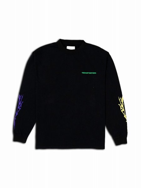 画像1: ダブルプッシュ ロングスリーブ Tシャツ / ブラック (1)