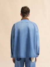 画像3: MARNI ブルー ブルーデニムシャツ オオカミのパッチ付き (3)