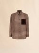 画像1: MARNI ブラウン ウールシャツ マルニメンディングロゴ入り (1)