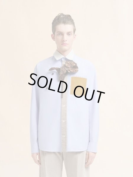 画像3: MARNI ブルー コットンシャツ マルニメンディング刺繍入り (3)