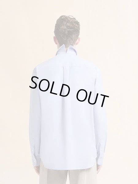 画像4: MARNI ブルー コットンシャツ マルニメンディング刺繍入り (4)