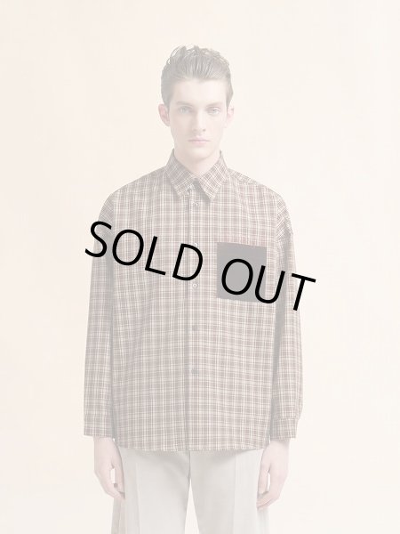 画像2: MARNI ブラウン ウールシャツ マルニメンディングロゴ入り (2)