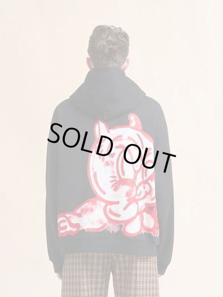 画像3: MARNI ブラック コットン製フーディー Piggy プリント (3)