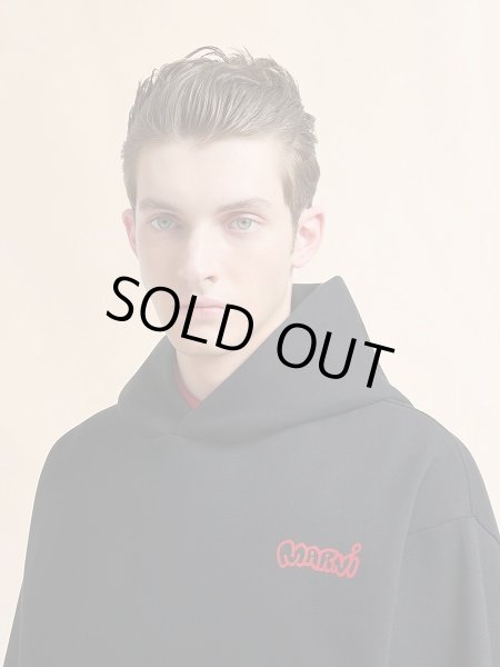 画像4: MARNI ブラック コットン製フーディー Piggy プリント (4)