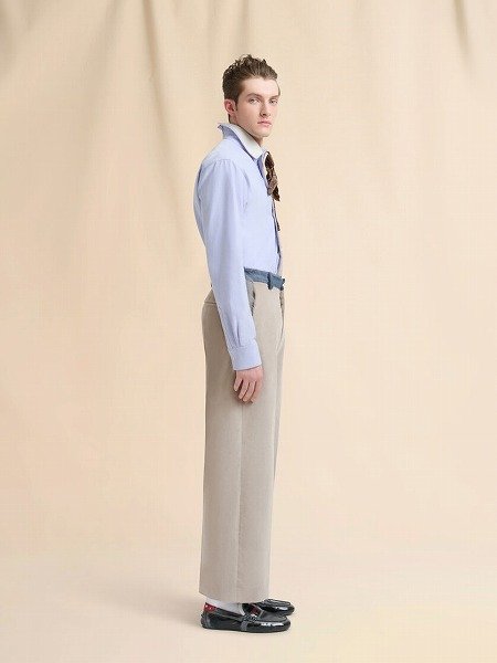 画像5: MARNI ブルー コットンシャツ マルニメンディング刺繍入り (5)