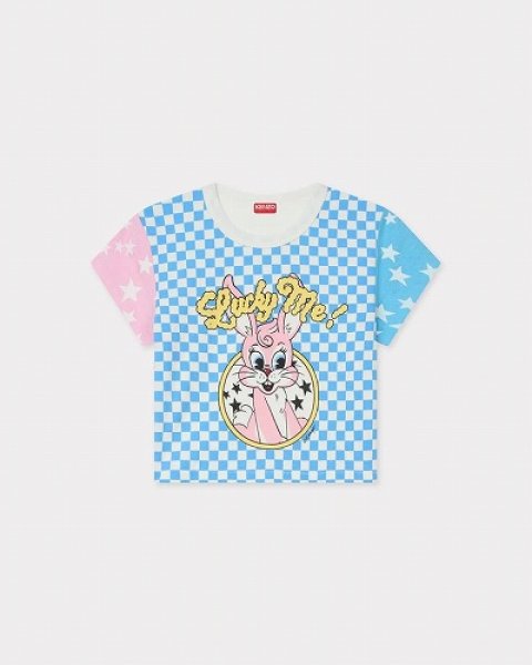 画像1: KENZO Paris (WOMEN'S) カラーリング クロップド コットン Tシャツ (1)