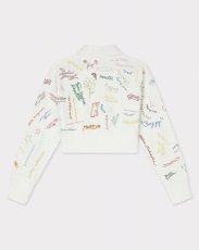 画像2: KENZO Paris (WOMEN'S) Graduation' エンブロイダリー クロップド ポロ スウェット (2)
