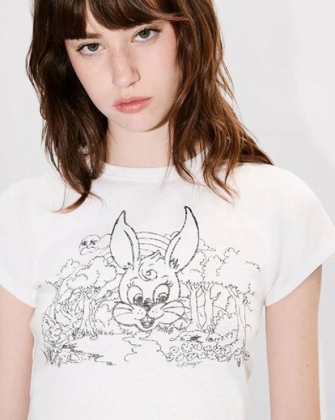 画像7: KENZO Paris (WOMEN'S) カラーリング クロップド コットン Tシャツ (7)