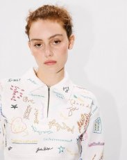 画像6: KENZO Paris (WOMEN'S) Graduation' エンブロイダリー クロップド ポロ スウェット (6)