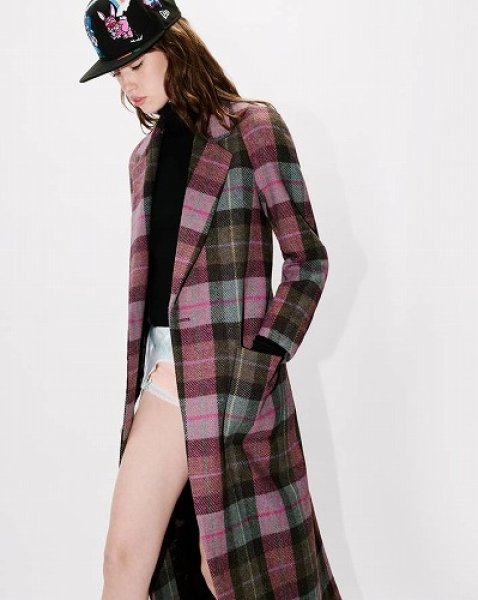 画像7: KENZO Paris (WOMEN'S) ロング テーラード コート イン Harris tweed (7)