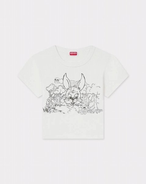 画像1: KENZO Paris (WOMEN'S) カラーリング クロップド コットン Tシャツ (1)
