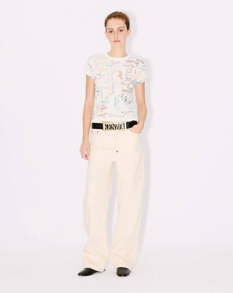 画像4: KENZO Paris (WOMEN'S) Graduation' エンブロイダリー コットン Tシャツ (4)