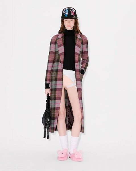 画像3: KENZO Paris (WOMEN'S) ロング テーラード コート イン Harris tweed (3)