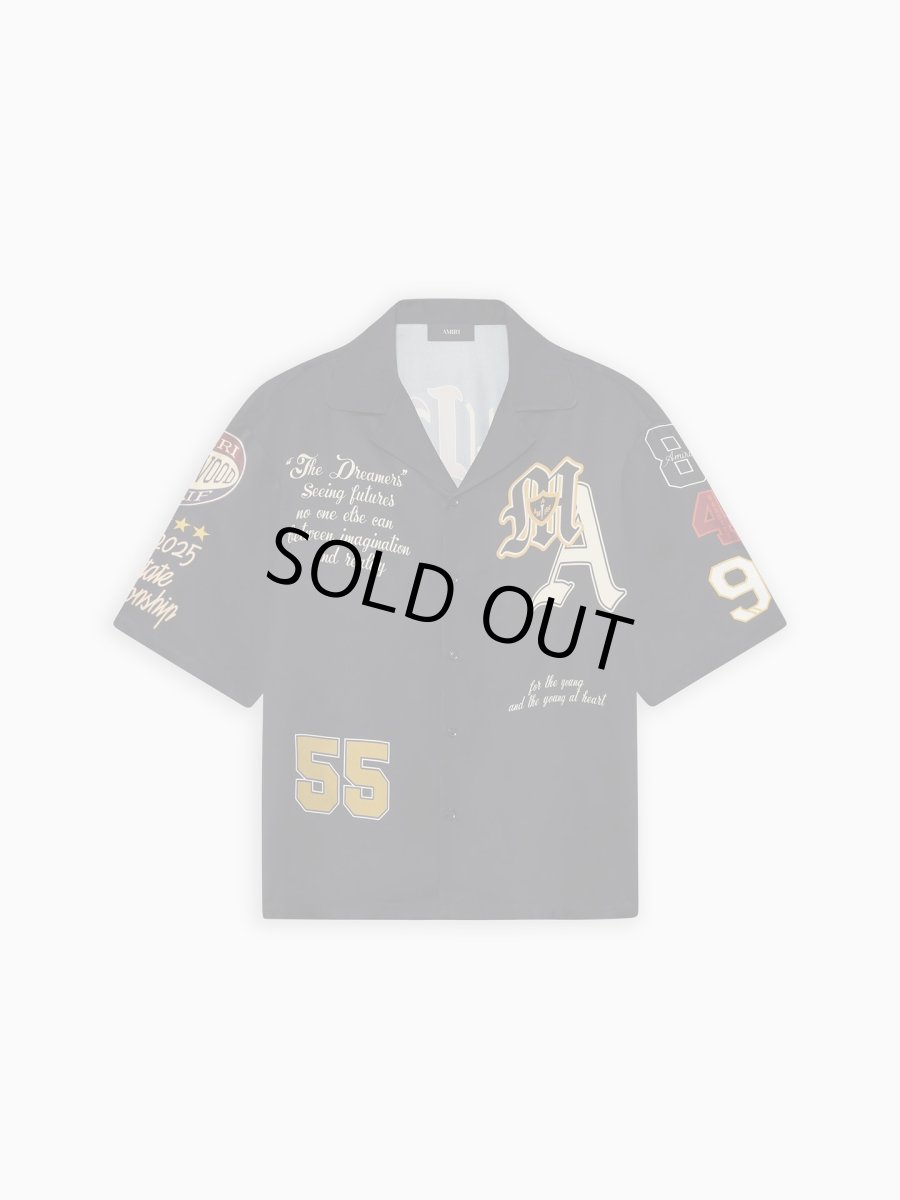 画像1: AMIRI VARSITY PATCH OVERSIZED CAMP SHIRT (1)