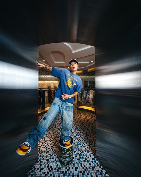 画像4:  SAINT Mxxxxxx × A BATHING APE®  BAPE_SS T-SHIRT/FADE AWAY LV (4)