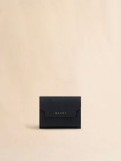 画像1: MARNI ブラック サフィアーノレザー製三つ折りウォレット (1)