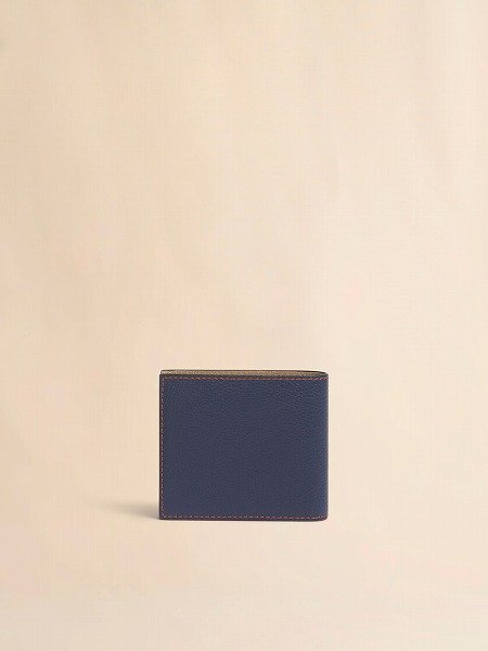 画像2: MARNI ブルー レザー製二つ折りウォレット、コントラストステッチ入り (2)