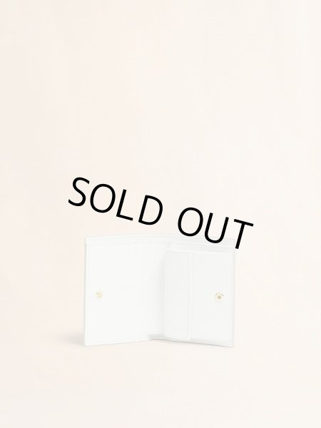 画像4: MARNI マスタードホワイト グリーン サフィアーノレザー製二つ折りウォレット (4)