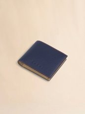 画像3: MARNI ブルー レザー製二つ折りウォレット、コントラストステッチ入り (3)