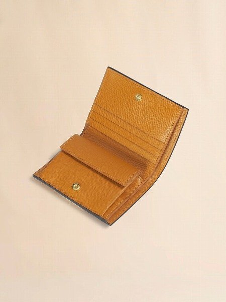 画像5: MARNI ブラウン ホワイト マスタード サフィアーノレザー製二つ折りウォレット (5)