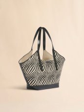 画像3: MARNI ブラック ラフィアエフェクト Wave スモールトートバッグ (3)