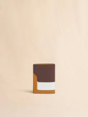 画像2: MARNI ブラウン ホワイト マスタード サフィアーノレザー製二つ折りウォレット (2)