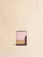 画像1: MARNI ピンク ライトブラウン ダークブラウン サフィアーノレザー製二つ折りウォレット (1)
