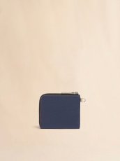 画像2: MARNI ブルー レザー製ラウンドファスナーウォレット、コントラストステッチ入り (2)