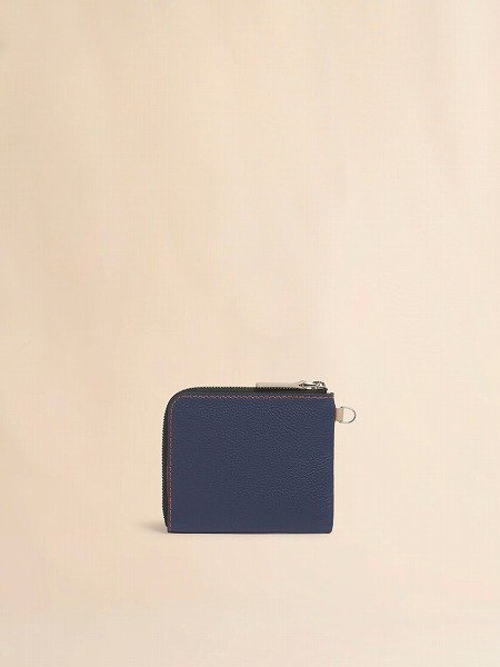 画像2: MARNI ブルー レザー製ラウンドファスナーウォレット、コントラストステッチ入り (2)