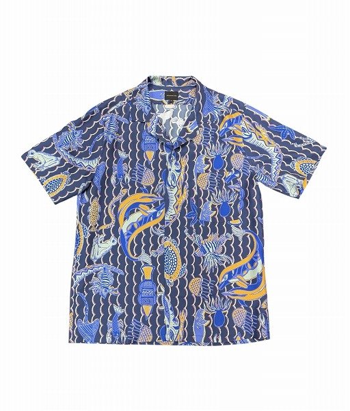 画像1: BANANA TIME  HAWAIIAN 2 SHIRT UNDERWATER FRINDS NAVY PINK (1)