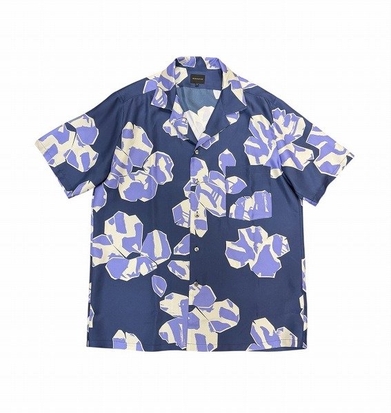 画像1: BANANA TIME  HAWAIIAN 2SHORTS PAPER CUTS NAVY LILAC (1)