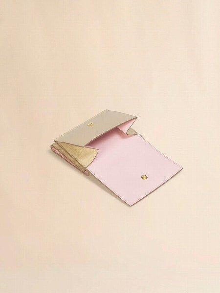 画像4: MARNI トープ レザー製三つ折りウォレット、マルニメンディング入り (4)