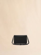 画像2: MARNI ブラック レザーショルダーバッグ、マルニメンディング刺繍入り (2)