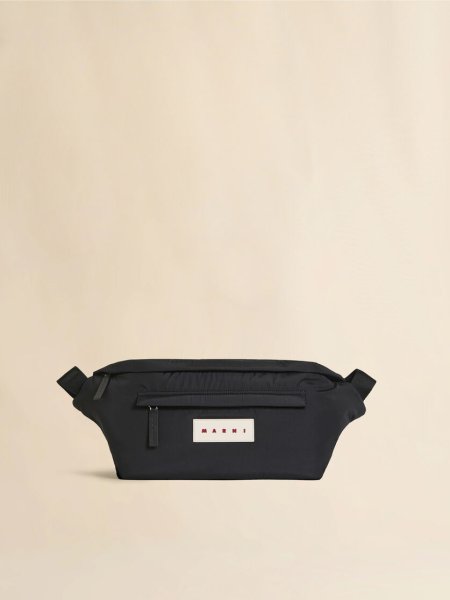 画像1: MARNI ブラックPuff ボディバッグ (1)