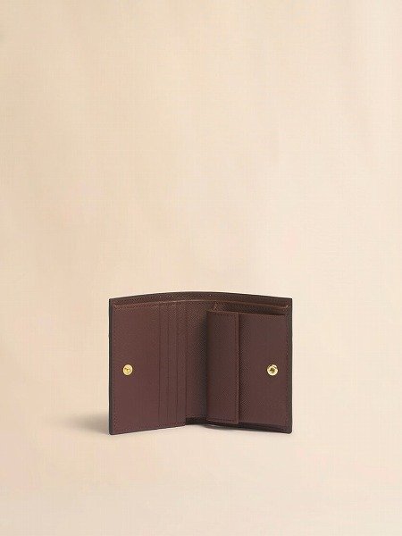 画像4: MARNI ピンク ライトブラウン ダークブラウン サフィアーノレザー製二つ折りウォレット (4)