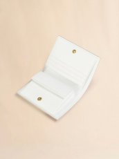 画像5: MARNI マスタードホワイト グリーン サフィアーノレザー製二つ折りウォレット (5)